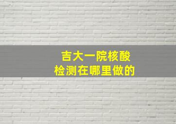 吉大一院核酸检测在哪里做的