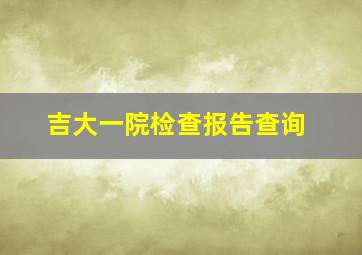 吉大一院检查报告查询