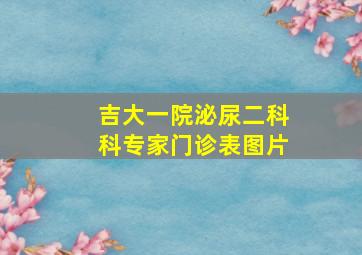 吉大一院泌尿二科科专家门诊表图片