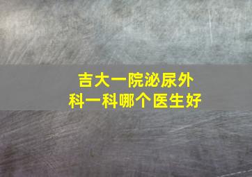 吉大一院泌尿外科一科哪个医生好