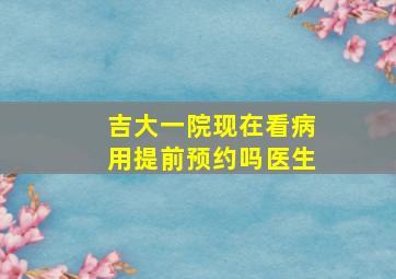 吉大一院现在看病用提前预约吗医生