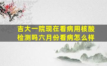 吉大一院现在看病用核酸检测吗六月份看病怎么样