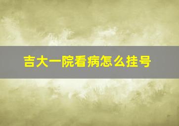 吉大一院看病怎么挂号