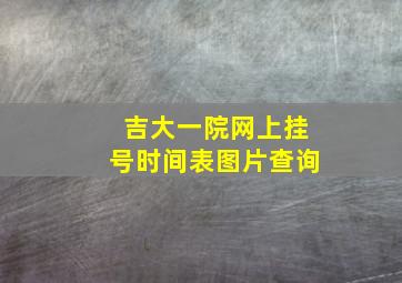 吉大一院网上挂号时间表图片查询