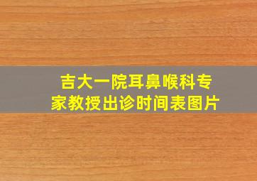 吉大一院耳鼻喉科专家教授出诊时间表图片