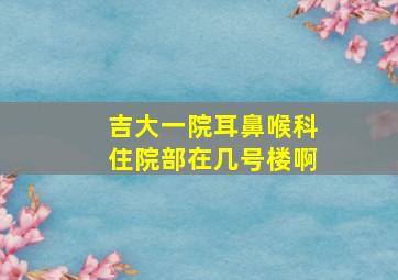 吉大一院耳鼻喉科住院部在几号楼啊