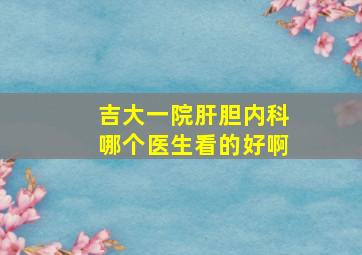 吉大一院肝胆内科哪个医生看的好啊