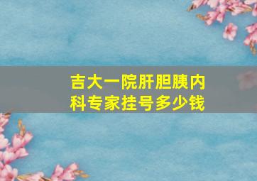 吉大一院肝胆胰内科专家挂号多少钱