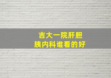 吉大一院肝胆胰内科谁看的好