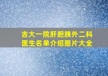 吉大一院肝胆胰外二科医生名单介绍图片大全