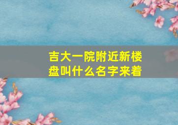 吉大一院附近新楼盘叫什么名字来着