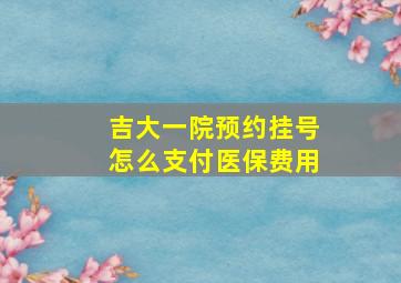 吉大一院预约挂号怎么支付医保费用