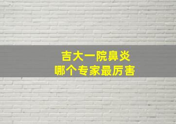 吉大一院鼻炎哪个专家最厉害