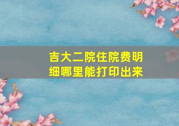 吉大二院住院费明细哪里能打印出来