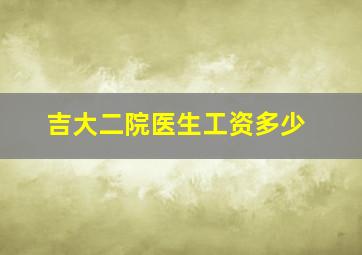 吉大二院医生工资多少