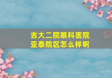 吉大二院眼科医院亚泰院区怎么样啊