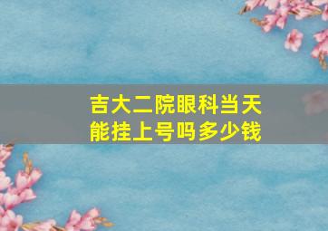 吉大二院眼科当天能挂上号吗多少钱