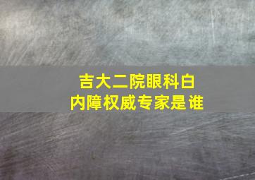 吉大二院眼科白内障权威专家是谁