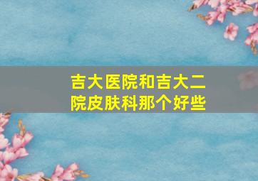 吉大医院和吉大二院皮肤科那个好些