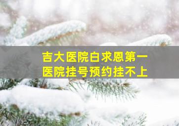 吉大医院白求恩第一医院挂号预约挂不上