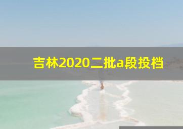 吉林2020二批a段投档