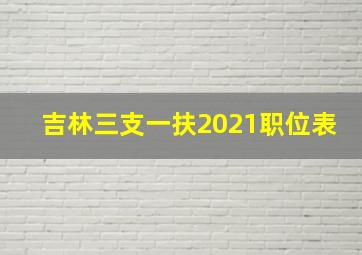 吉林三支一扶2021职位表