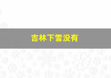 吉林下雪没有