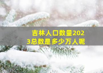 吉林人口数量2023总数是多少万人呢