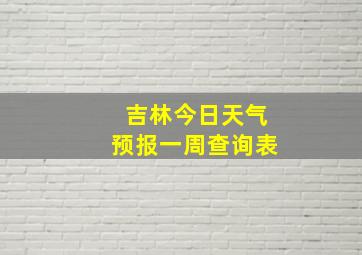 吉林今日天气预报一周查询表