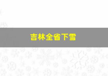 吉林全省下雪