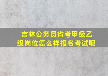 吉林公务员省考甲级乙级岗位怎么样报名考试呢