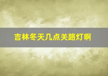 吉林冬天几点关路灯啊