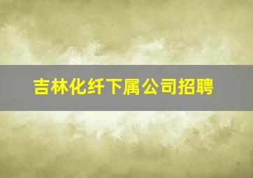 吉林化纤下属公司招聘