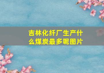 吉林化纤厂生产什么煤炭最多呢图片