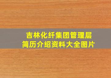 吉林化纤集团管理层简历介绍资料大全图片