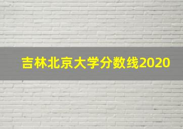 吉林北京大学分数线2020