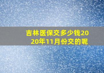 吉林医保交多少钱2020年11月份交的呢