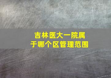 吉林医大一院属于哪个区管理范围