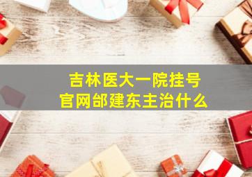 吉林医大一院挂号官网邰建东主治什么