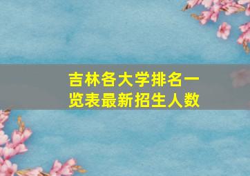 吉林各大学排名一览表最新招生人数