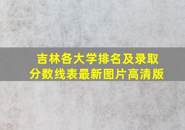 吉林各大学排名及录取分数线表最新图片高清版