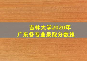 吉林大学2020年广东各专业录取分数线