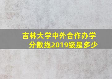 吉林大学中外合作办学分数线2019级是多少