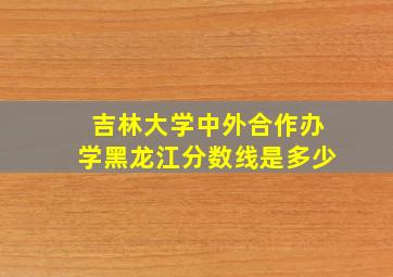 吉林大学中外合作办学黑龙江分数线是多少