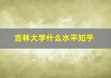 吉林大学什么水平知乎