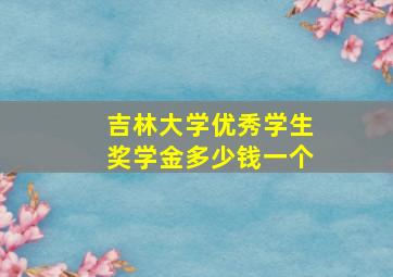 吉林大学优秀学生奖学金多少钱一个