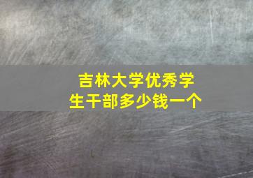 吉林大学优秀学生干部多少钱一个