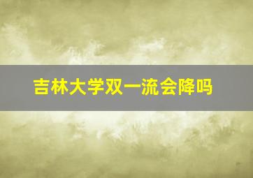 吉林大学双一流会降吗