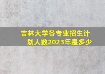 吉林大学各专业招生计划人数2023年是多少