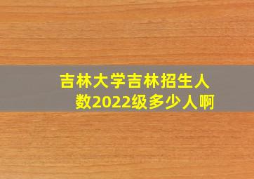 吉林大学吉林招生人数2022级多少人啊